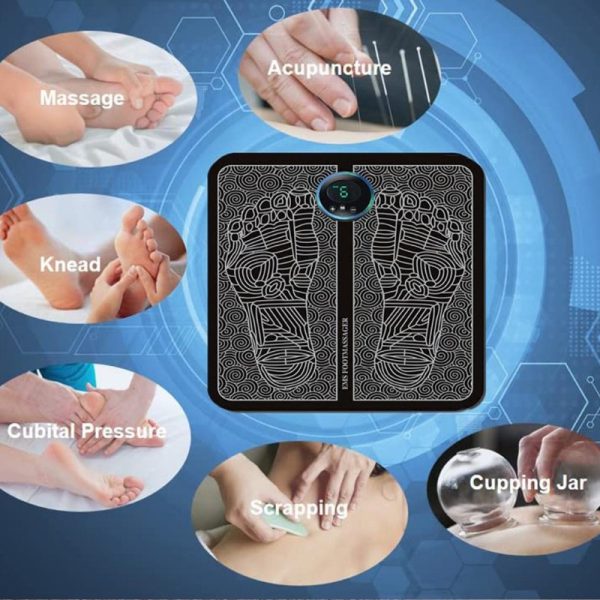 Ems Foot Massager Mat Electric Usb Charging Smart Display Tens Acupuncture Feet Cushion Blood Circulation Pad Health Care Home