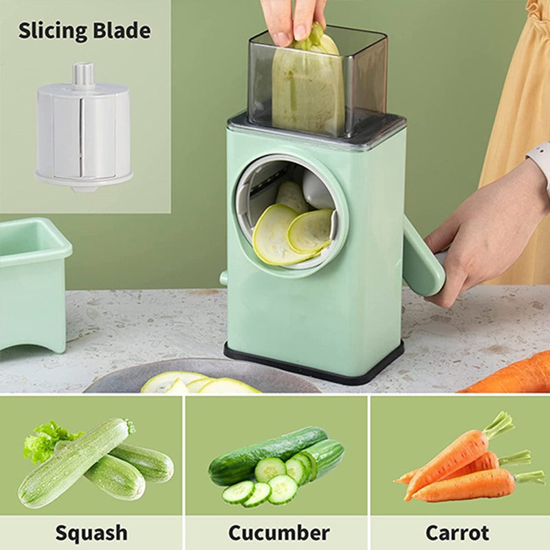 Multi-Functional Manual Vegetable Cutter High-Efficiency Rotary Grater With Handle